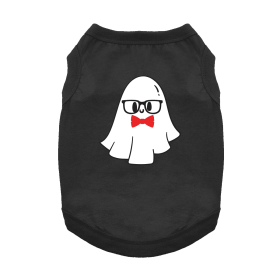 Nerdy Ghost Dog Shirt (Color: Jet Black, size: large)